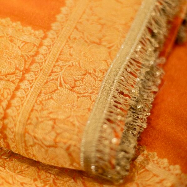 Golden Sunset Pure Tissue with Brocade work Saree